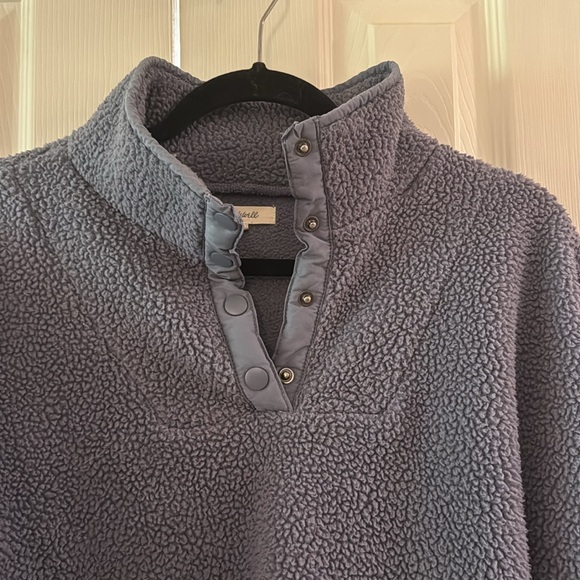 Madewell purple/grey fleece pullover. Size large. Good used condition. - Picture 7 of 8